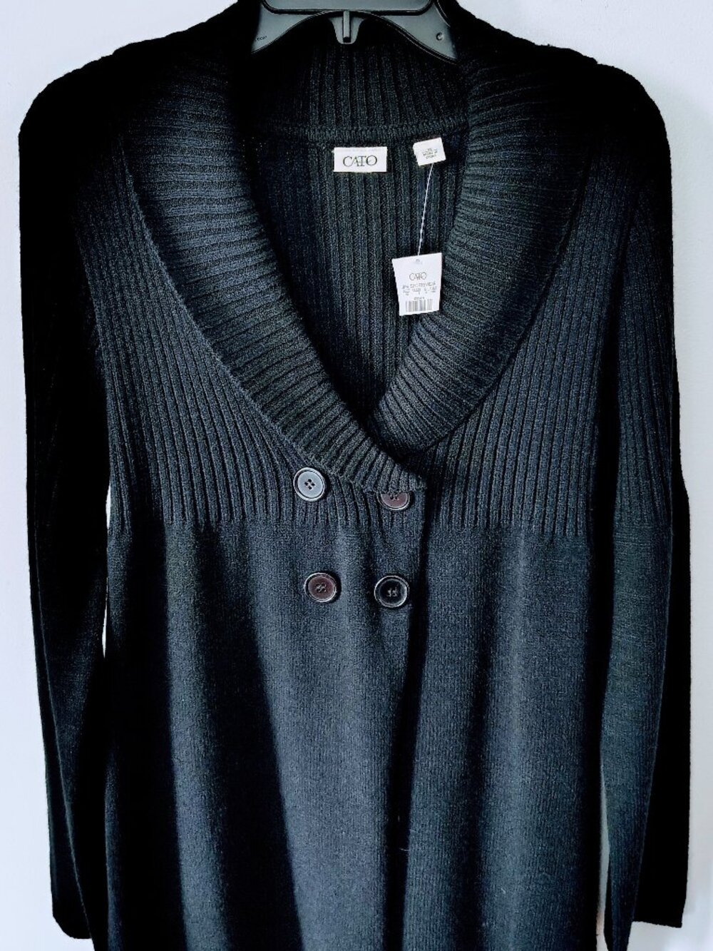 Cato A-line Design Black Sweater, size medium